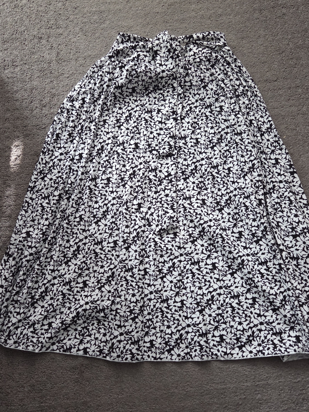 Black & White Floral Maxi Skirt with Button-Front Detail